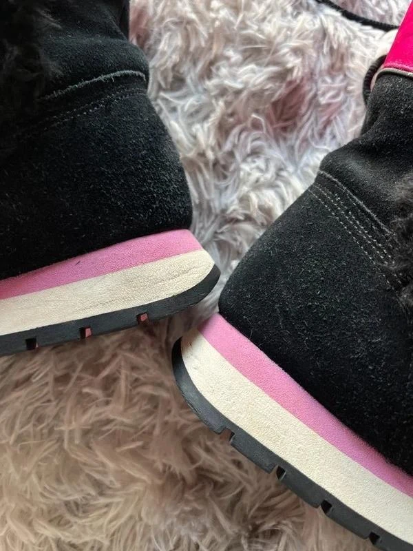 Botas de ante vintage Nike 2005 para mujer, negras con detalles en rosa, con pompones y cremallera lateral, talla 41EU – photo 10